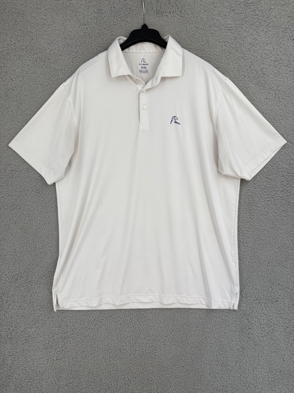 Rhoback performance short sleeve golf polo shirt Cream Pullover Stretch logo